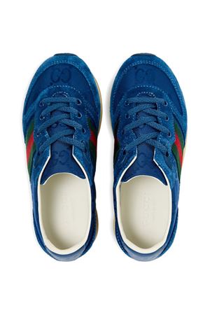 sneakers in pelle blu GUCCI KIDS | 850512AAFO94241